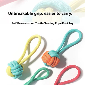 Balle pour animaux de compagnie directement de l'usine - Jouet à mâcher tissé en gros avec couleurs assorties pour la santé dentaire - Product Image 4