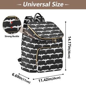 Large Capacity Hawaiian Iwa Birds Design Quilted Polyester Wide-open Sublimation <b>Backpack</b> Women Travel <b>Backpack</b> with Fluffy Ball - Product Image 3