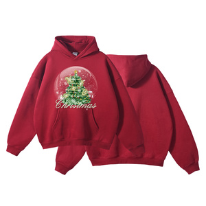 Felpa con cappuccio natalizia in pile felpato, tinta unita, da uomo, in cotone, a maniche lunghe, vestibilità ampia, con cuore, per coppie - Product Image 1