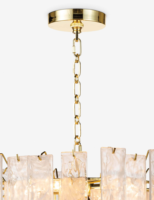 Lustre suspendu en verre givré Golden Villa, hauteur réglable, LED moderne, luminaire suspendu personnalisé pour l'intérieur