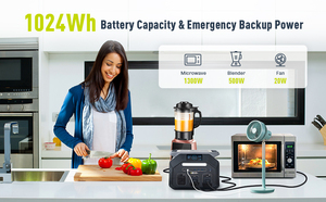 สถานีไฟฟ้าพกพา IEE 1800W AC Output 1024WH พอร์ต XT60 แบตเตอรี่ LiFePO4 สำรองไฟบ้าน พลังงานสำรองกลางแจ้ง สถานีไฟฟ้า IEE P1800 - Product Image 4