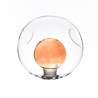 Abat-jour en verre soufflé à la main, double couche, couleur ambre, pour appliques murales, globe de remplacement pour luminaire avec éclairage