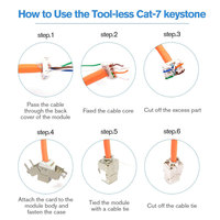 Coupleur en ligne STP Blindé Réseau Modulaire Jack 180 Degrés FTP RJ45 Cat8 Alliage de Zinc Sans Outil Keystone Jack