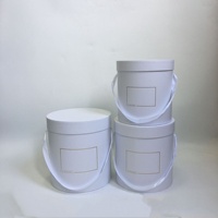 Warna Solid panas emas bunga pelukan ember bulat kotak bunga tiga potong Set