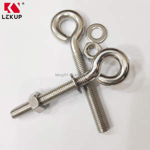 Perno de Ojo Sin Soldar de Acero Inoxidable, Perno de Elevación de Alto Pulido <span class=keywords><strong>con</strong></span> Placa y Tuercas, Pernos de Ojo Roscados Largos Sin Cierre - Product Image 5