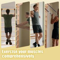 Barre de gymnastique murale suédoise avec fixation réglable pour dips, barres de gymnastique en bois pour la calisthénie à domicile