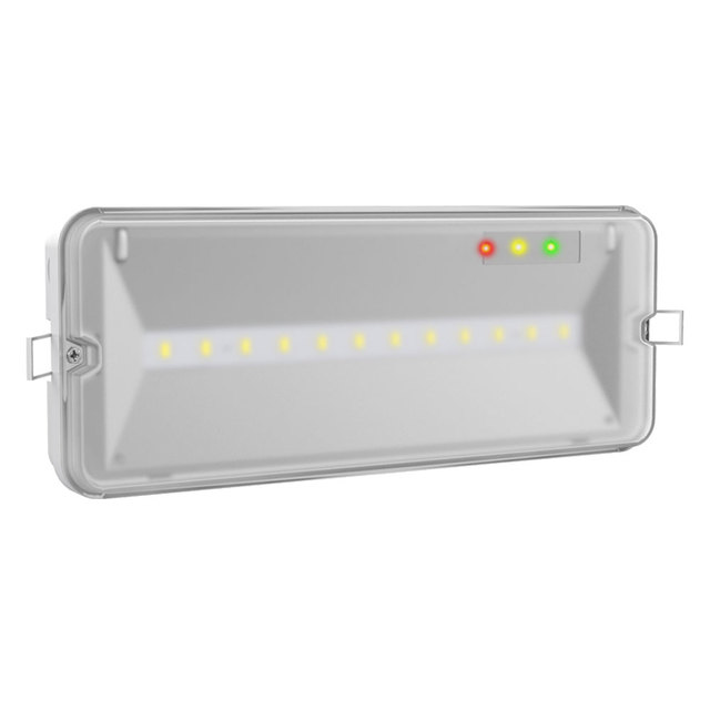 IP65 Waterproof Rechargeable Fire LED Emergency Bulkhead Light LED Exit Sign Light with ABS Material and Test Button