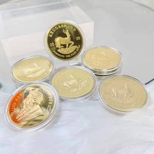 Hızlı Teslimat 1967-2020 Güney Afrika Kruger Rand Geyik Hatıra Paraları 40mm Farklı Yıllar Altın Kaplama Hediyelik Koleksiyon - Product Image 1
