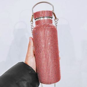 Wholesale 350ml 500ml 750ml 1000ml Sparkling Diamond Vacuum <b>Flask</b> Bling Rhinestone Stainless Steel Bling Diamond Water <b>Bottle</b> - Product Image 6
