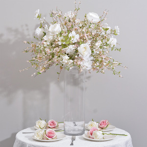 New Wedding Table Decoration Flower Wedding Stage Background Simulation Snow Willow <b>Hydrangea</b> Rose Plastic Ball <b>Artificial</b> Plant - Product Image 3