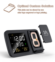 Trendy Nieuwe Producten 2026 Digitale Wekker Draadloze Oplader met Stand Draadloze Telefoonoplader met Temperatuur- en Snooze-functie