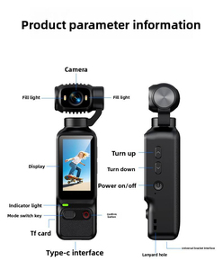 4K Rotating Handheld <b>Mini</b> <b>Camera</b> 1.9 Inch Screen Portable Stabilized Camcorder IP67 Waterproof for Outdoor Cycling - Product Image 1
