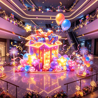 Lanternes de château hanté en forme de ballon, décorations colorées et rêveuses pour les atriums de centres commerciaux, les parcs à thème, les excursions nocturnes culturelles