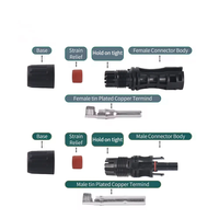 Connecteur CE Ip67 étanche mâle et femelle 30A 40A 50a 1500v 2.5mm2 4mm2 6mm2 câble solaire Pv connecteur cc pour système de panneau solaire Pv