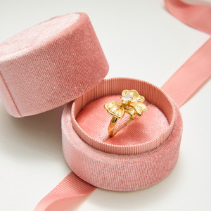 Bowknot Ring Gold Tone Heart Zircon Women's Jewelry <b>Gift</b> Fashion Ring - Product Image 3