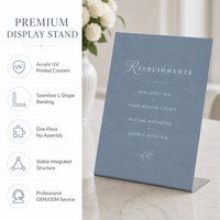 Support de table en acrylique en forme de L personnalisé, imprimé UV, porte-menu de bureau autoportant 14,5x21cm, résistant aux intempéries IP65 pour restaurant