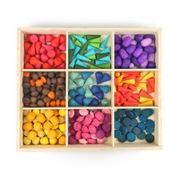 Juego de bloques de construcción de madera, 200-400 piezas, forma de arcoíris creativa para niños de 2 a 6 años, juguete unisex