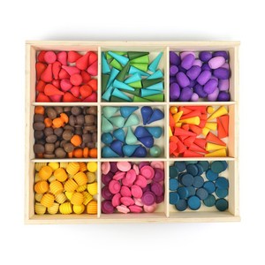 Wooden Building <b>Blocks</b> Set 200-400 Pieces Creative Rainbow <b>Shape</b> For Children 2-6 Years Old Unisex Toy - Product Image 1