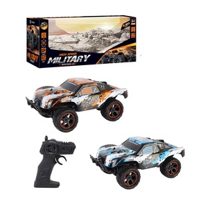 Voiture RC tout-terrain haute vitesse 2,4G 4CH à l'échelle 1:10 avec lumières LED colorées, télécommande, buggy militaire pour enfants - Product Image 5
