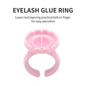 100pcs Plastic Eyelash Glue Rings Flower Cup Pink Blue <b>Adhesive</b> Holder <b>Lash</b> Extension Tool - Product Image 4