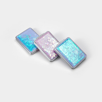 Miroirs de poche rectangulaires Winway, double face, avec paillettes liquides, miroir compact pour le maquillage, miroir personnalisé avec logo