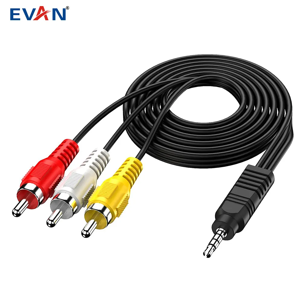 hot sale one split three lotus head audio cable connected to TV av cable 3.5 audio cable revolution RCA