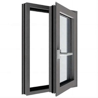 Fenêtre à battant en aluminium SJUMBO à double vitrage isolant, résistant aux ouragans, à rupture de pont thermique, avec manivelle