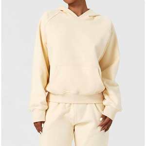 เสื้อฮู้ดผู้หญิงทรงหลวม สไตล์สตรีทแวร์ ผ้าคอตตอนผสม 300 กรัม ซับในอย่างดี ใส่สบายสำหรับฤดูใบไม้ร่วง รับสกรีนโลโก้ด้านหน้า ราคาโรงงาน - Product Image 6