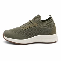 Chaussures respirantes pour hommes, style chaussette, à enfiler, en tricot, avec empeigne à œillets, semelle intermédiaire blanche, logo personnalisé, OEM