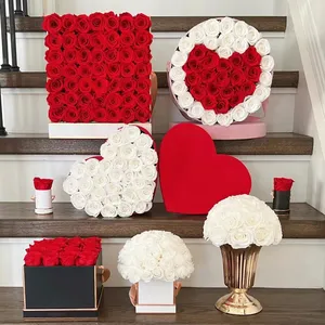 Vente en Gros 2024 Cadeau Saint Valentin Fleur Conservée Rose Éternelle pour Toujours Pour La Décoration de La Maison