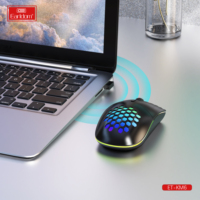 Mouse Gaming Nirkabel Earldom USB 2.4G dengan Lampu RGB untuk Komputer Desktop PC Notebook Laptop Mouse Gamer