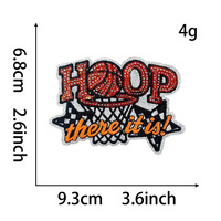 En stock : Patchs thermocollants brodés de sequins style basketball CBA, appliques adhésives thermiques pour slogans sportifs DIY, en gros