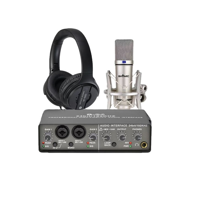 New Design Home Studio Recording 6.35 XLR Input Jack USB Audio Interface External Soundcard Mixer