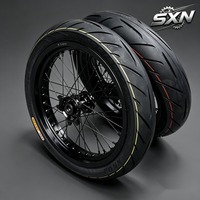 Ensemble de roues Supermoto Talaria XXX X3 MX3 MX4 MX5 Sur-Ron Light Bee 17 pouces, jantes en aluminium CNC avant et arrière, kit de pneus de route