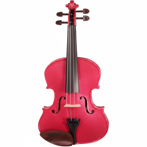 Violon rose framboise étincelant, instrument acoustique aux couleurs vives avec une finition scintillante, disponible à prix de gros. - Product Image 1