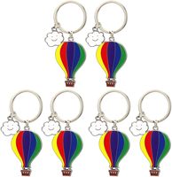 Llaveros de Moda con Diseño de Globo Aerostático, Personalizados con Logotipo, de Aleación de Zinc Esmaltada, Resistentes al Agua, con Impresión Tipográfica y Dibujos Animados