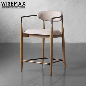 WISEMAX MÖBEL Holz Barhocker Hoch <span class=keywords><strong>hocker</strong></span> Bar stühle Für Küche Club Couches Bar Möbel Set Gebogene Rückenlehne Hochstuhl - Product Image 5