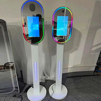 Espejo Mágico Interactivo con IA METO, Cabina de Fotos con Pantalla Táctil, Cámara, Impresora, Sistema de Cristal Infinito 360 para Bodas, Completo