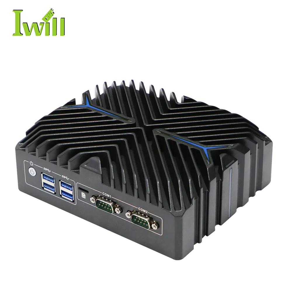 Giá rẻ không quạt 12th Gen Core i3 i5 i7 công nghiệp Linux Máy tính Mini PC 12V