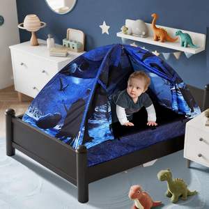 Cama Infantil Moderna con Diseño de Dinosaurio y Tienda de Campaña, Cama Individual de Madera para Niños - Product Image 3