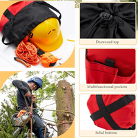 Kit de lancer pour arboriste 3 pièces, seau de rangement pour corde rouge et noire de 30 L, sac à dos, sac de poids pour arboriste de 15 oz
