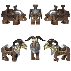 Medieval Army Knight Figure Boar Mount Horned Sheep Mount Horse Devil dwarf Warrior Soldier Hero MOC Bricks Toys