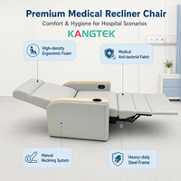 Fauteuil médical inclinable KANGTEK pour hôpital, fauteuil de traitement pour patient, fauteuil de soins de santé inclinable manuellement avec repose-pieds extensible