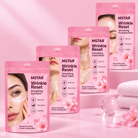 Emballages personnalisés en plastique laminé pour masques faciaux, avec impression personnalisée, fermeture à trois côtés, pour cosmétiques et soins de la peau
