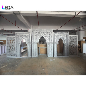 Nuevo Arco Decorativo LEDA de Lujo, Desmontable, en Color Cromo, Diseño Acrílico, para Bodas Indias y Musulmanas - Product Image 4