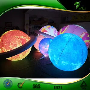 Tamanho personalizado Inflável Iluminação Lua Planetas Esfera Inflável Balões da Forma para a Decoração