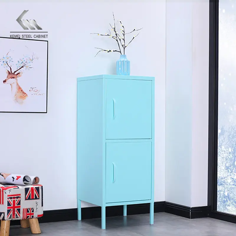 Easy assemble colorful small steel home storage cabinet