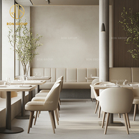 Sièges de stand incurvé demi-cercle de qualité supérieure chaises rondes en bois en cuir hôtel café restaurant avec ensemble de table canapé meubles stand