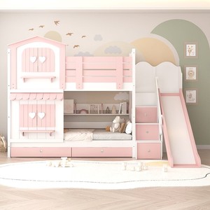 Stampo per Torta a Due Strati con Scivolo e Ringhiera Alta per Bambine, Design Moderno in Legno per Camera da Letto e Sala da Pranzo, Usa e Getta, per Forno - Product Image 3
