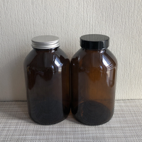 Flacon et pot en verre pharmaceutique bleu cobalt à large ouverture pour capsules et comprimés avec bouchon à filetage continu